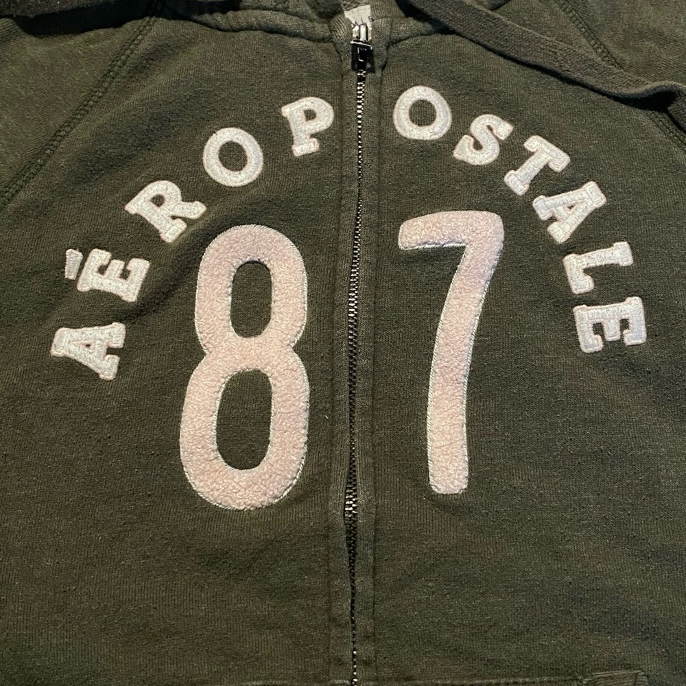 aeropostale olive zip up hoodie